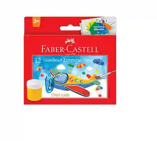  Tempera  Faber Castell  12 Colores 