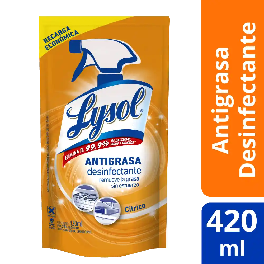 Lysol Limpiador Antigrasa Repuesto 420ml