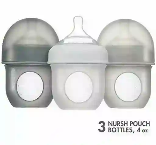 Nursh Silicone Pouch Bottle 4 Oz - 3 Pk