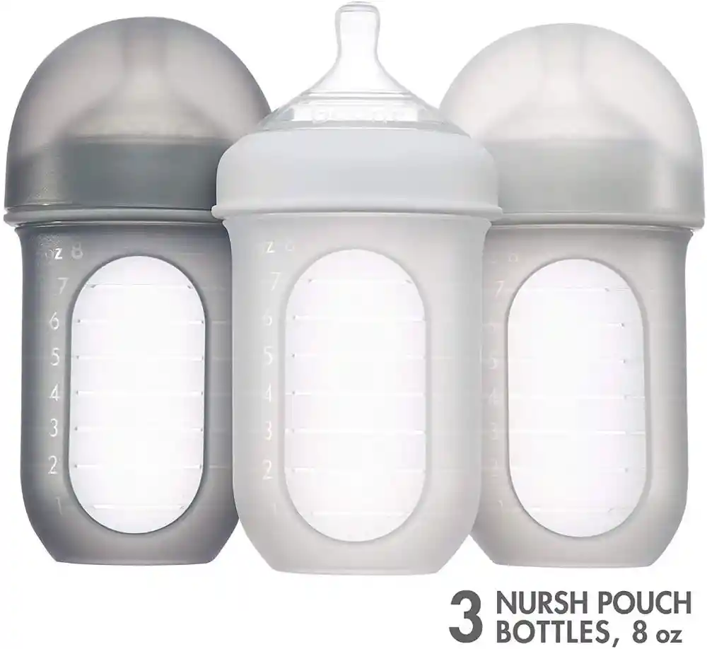 Nursh Silicone Pouch Bottle 8 Oz - 3 Pk