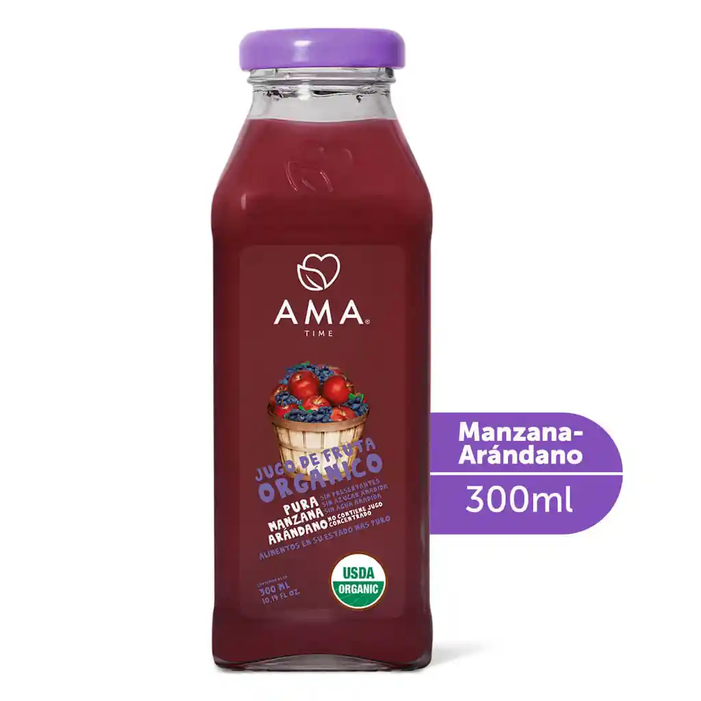 Ama Jugo Manzana Arándano Orgánico Pura