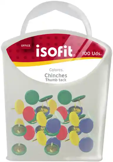 Caja Plastica Chinches de Color 100 Uds