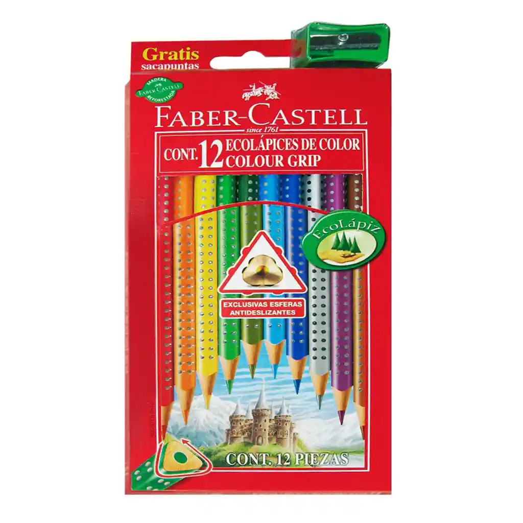 Lapices de Colores Faber-castell Largos Antideslizantes Incluye