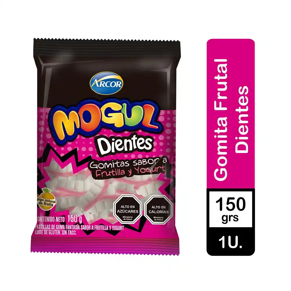 Arcor Gomita Sabor a Frutilla y Yogur con Forma de Dientes Mogul