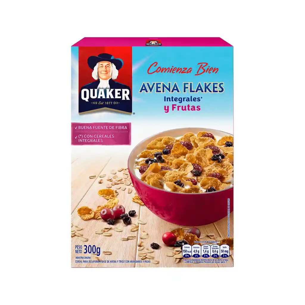 Quaker Cereal Avena Flakes Frutos