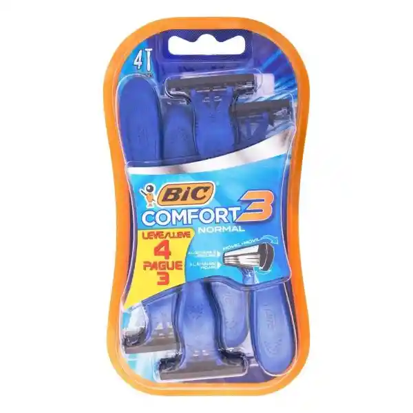 Bic Maq Afeitar Comfort 3H Normal 4Un