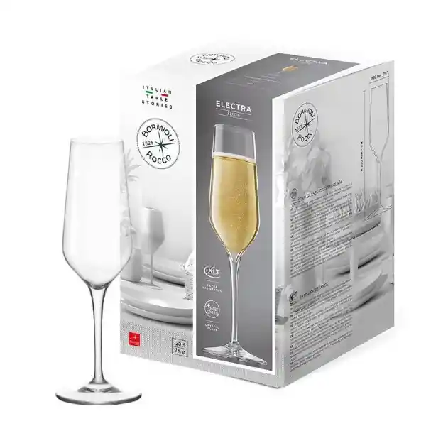 Set 6 Copas Flauta Cristal Bormioli