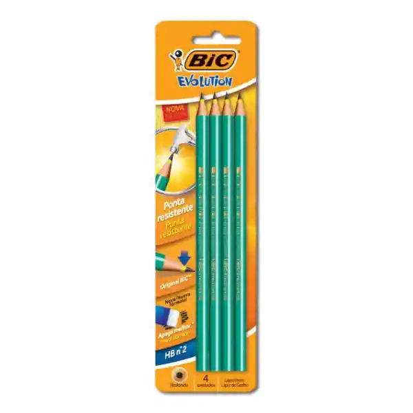 Bic Lapiz Grafito Conte Evol Nº2 Hb 4Un