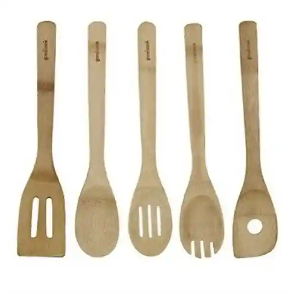 Set 5 Utensilios Bamboo Goodcook Silver