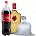 Diablo Pisco 35°. 750Cc + Bebida 1.5 Lt. + Hielo