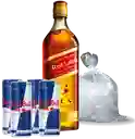 Johnnie Walker Whisky Red Label 1 Lt+4 Red Bulls 250Cc+Hielo