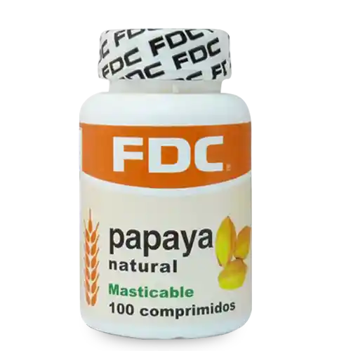 FDC Papaya Enzima X100 Comprimidos Masticables.