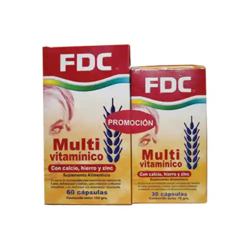 FDC Pack Multivit. Ca+Fe+Zinc X30 X60 Capsulas.