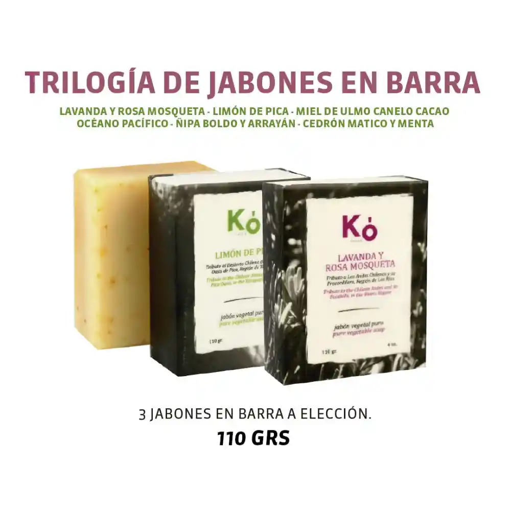 TRILOGÍA DE JABONES KÓ 110 GRS