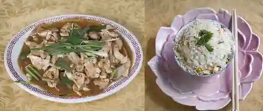 Pollo Mongoliano con Arroz Chaufan