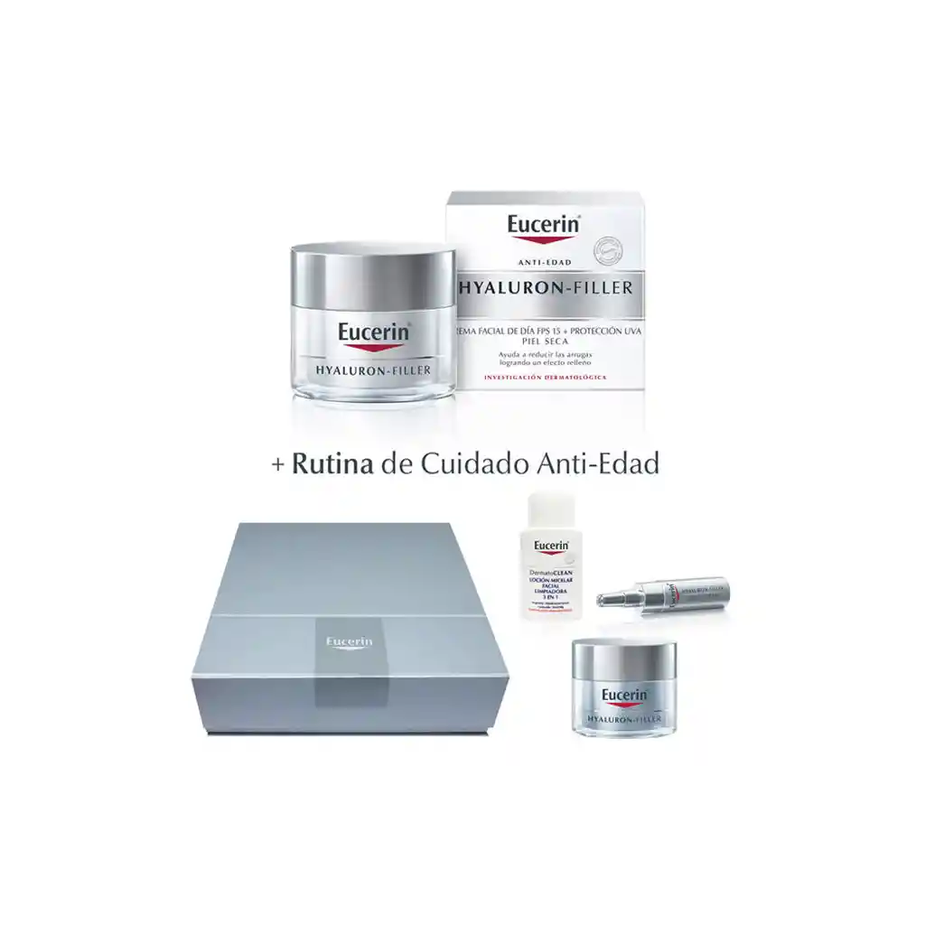 Eucerin Pack Antiarrugas Hyaluron Filler Rutina Dia Piel Seca