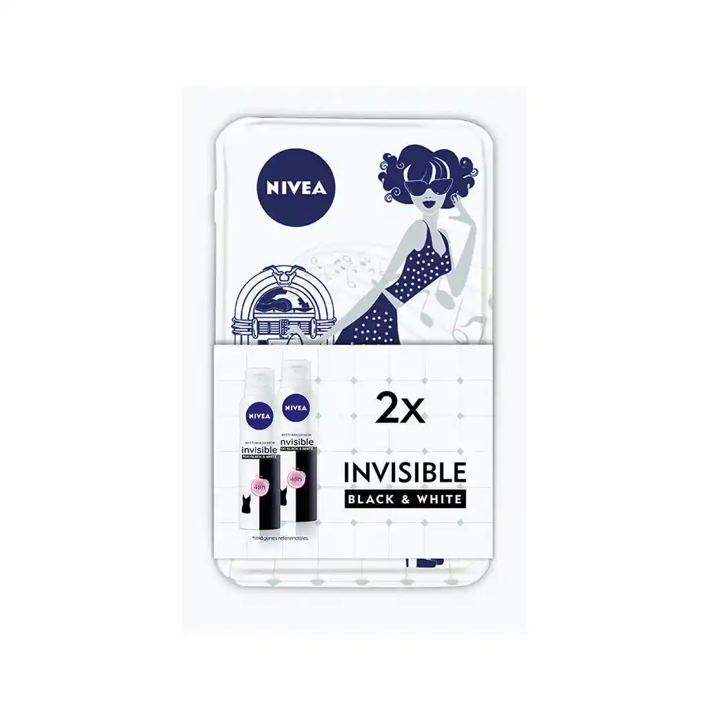 Nivea Estuche Desodorante Black White Invisible Y Lata