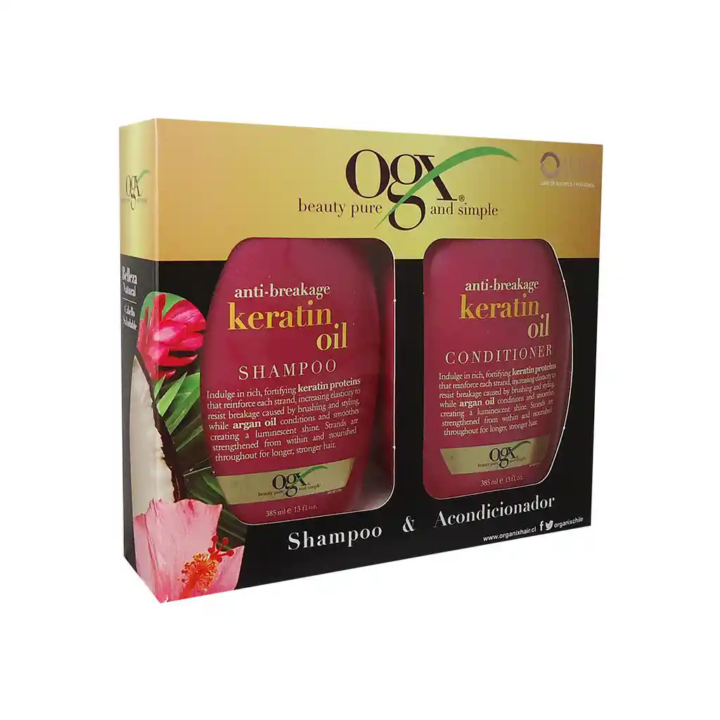 Keratin Oil Organix: Pack Shampoo + Acondicionador