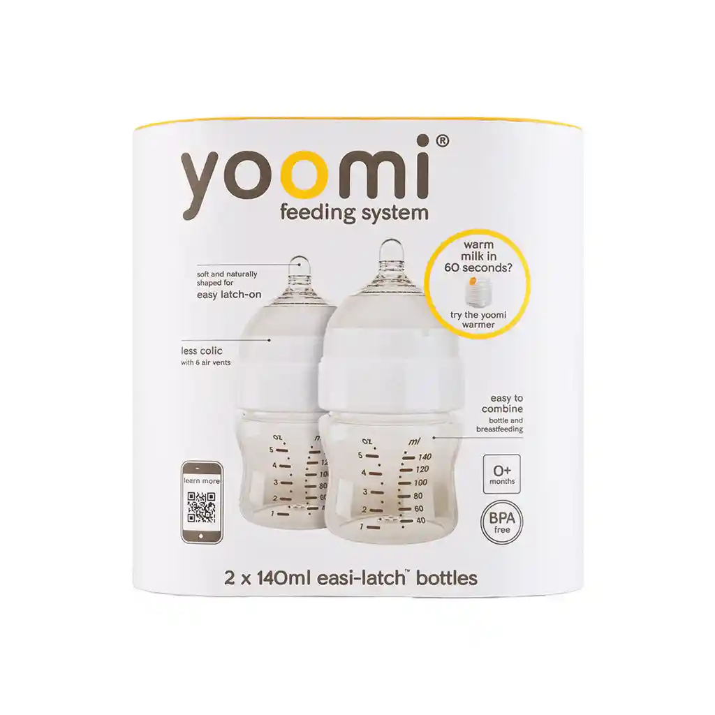 Yoomi: Pack De Mamaderas Easi Latch De 140Ml Cada Una