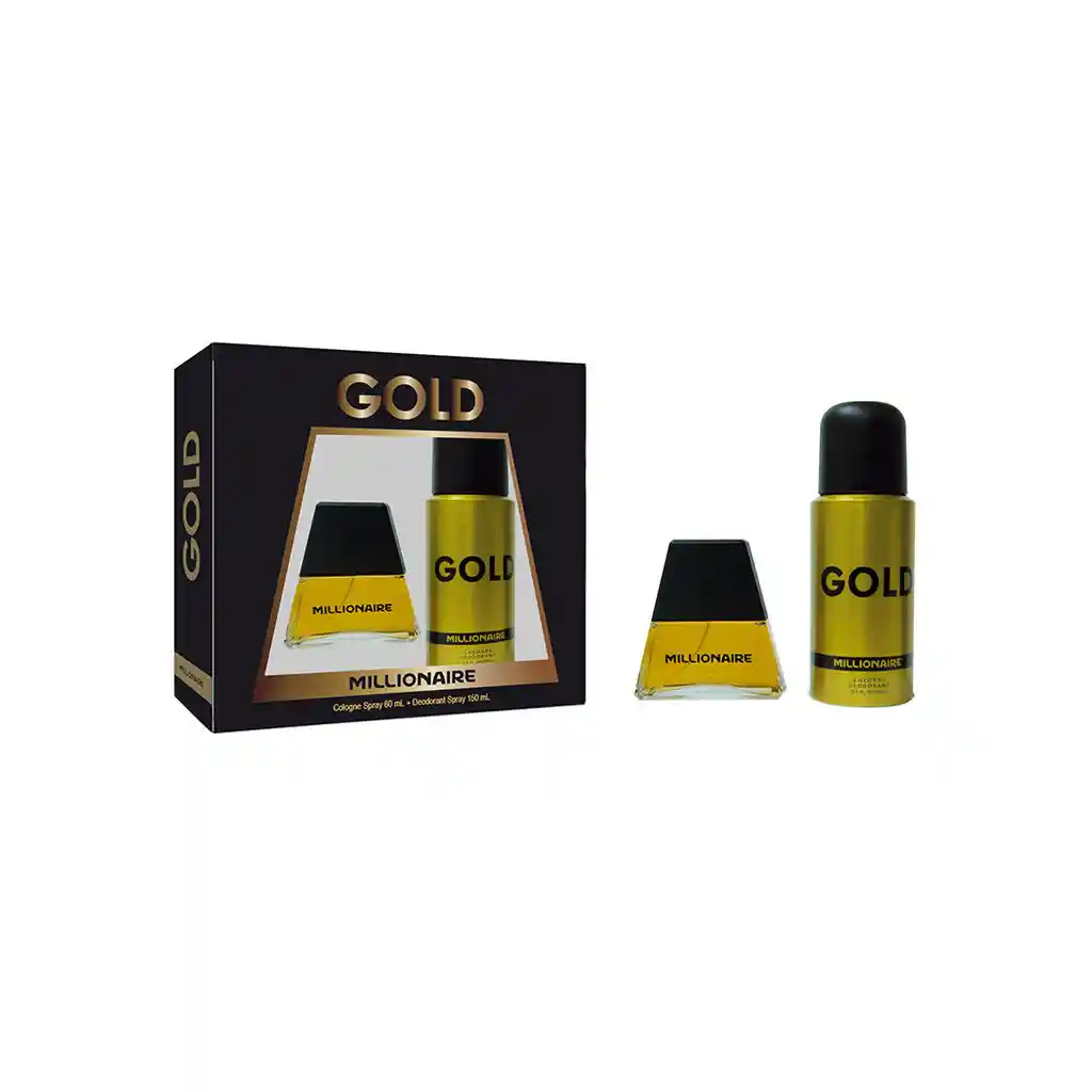 Millionaire: Estuche Colonia Gold Y Desodorante Spray