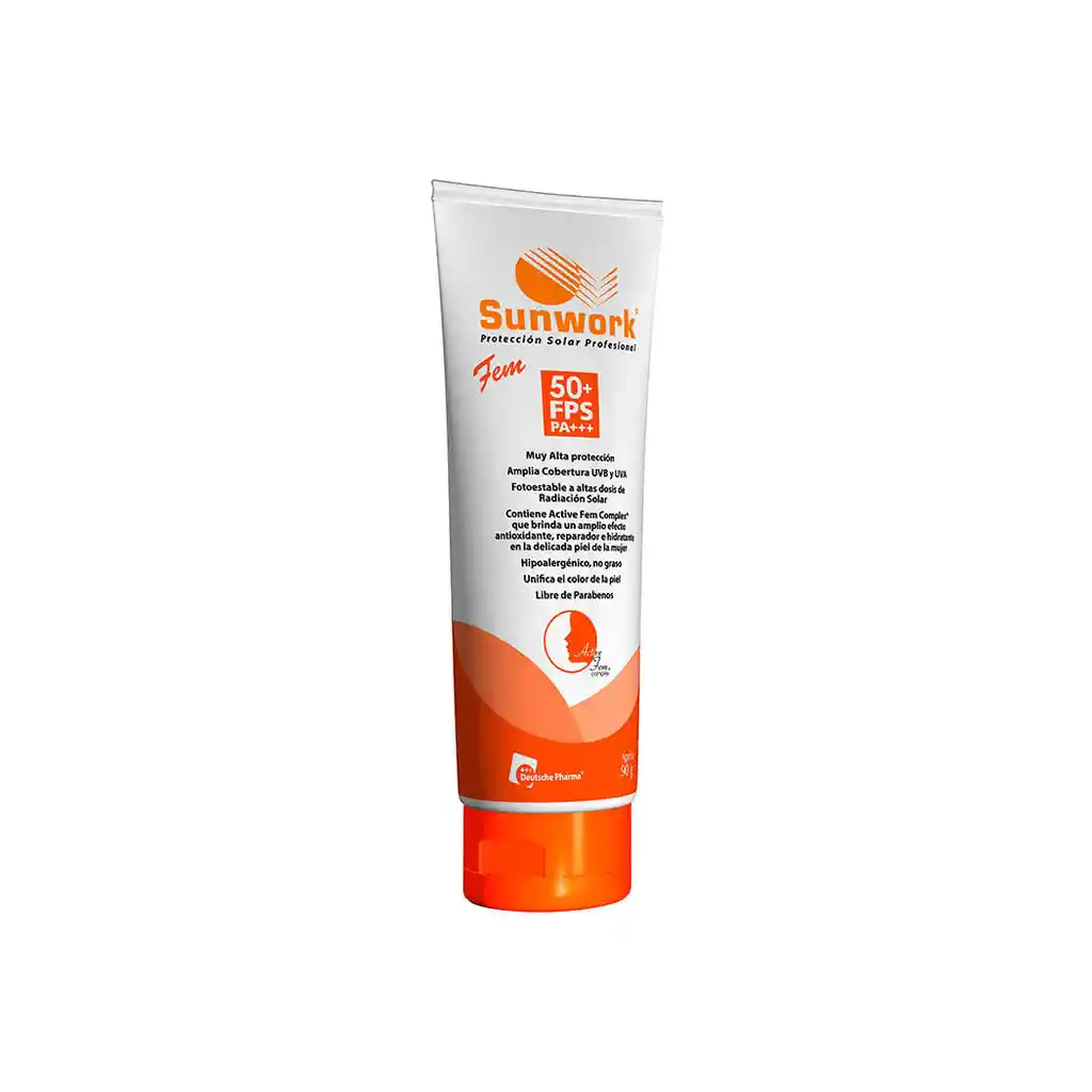 Sunwork: Bloqueador Solar En Crema Con Color Spf50