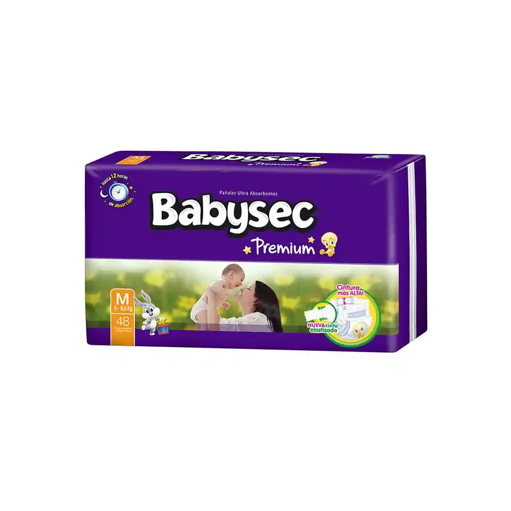 Babysec Panales Premium Talla M De 48 Unidades