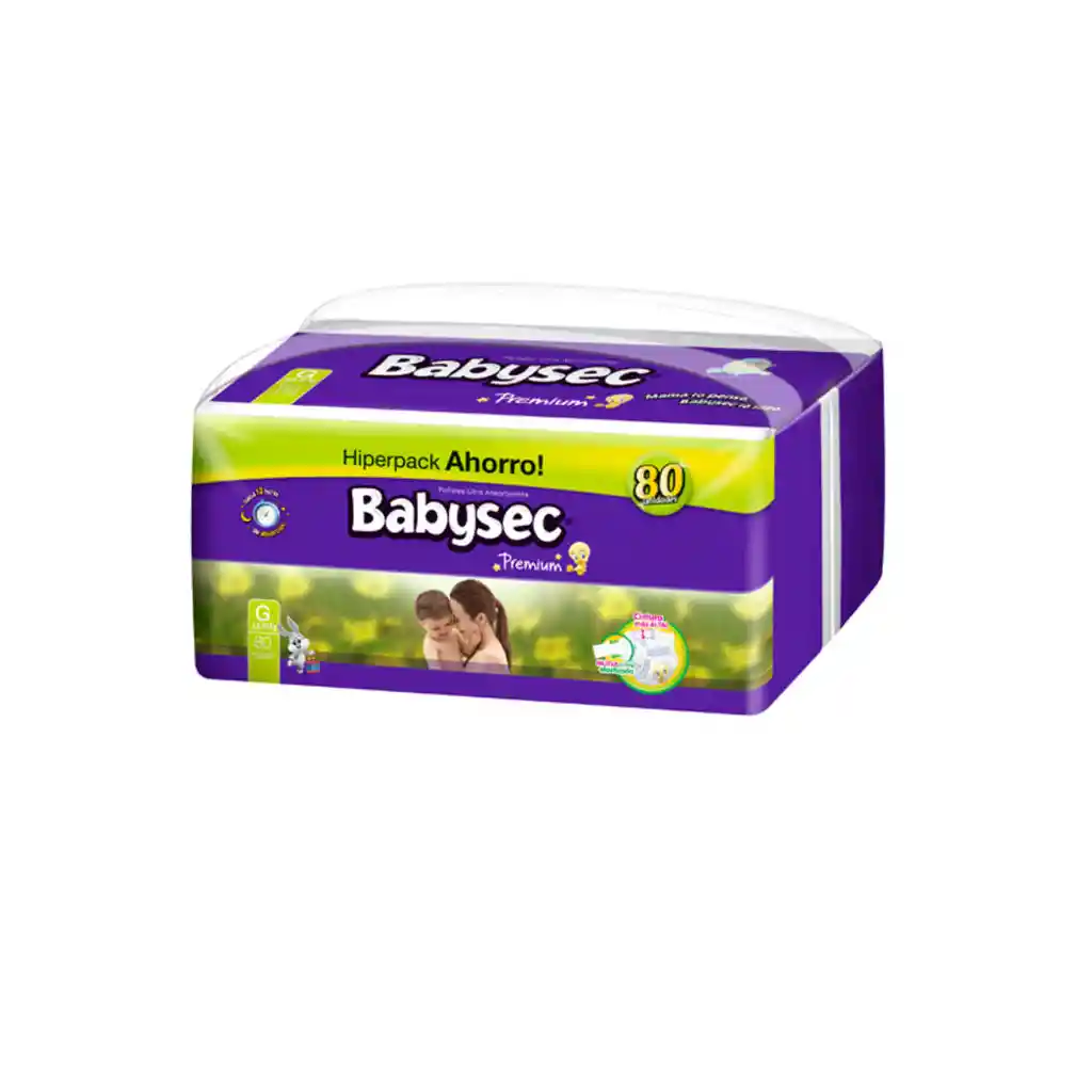 Babysec Panales Premium Talla G De 80 Unidades