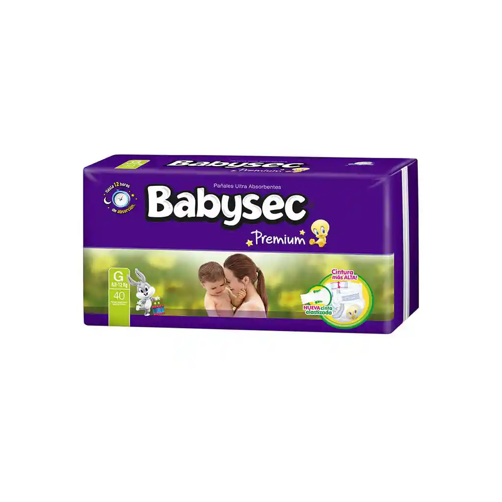 Babysec Panales Premium Talla G De 40 Unidades