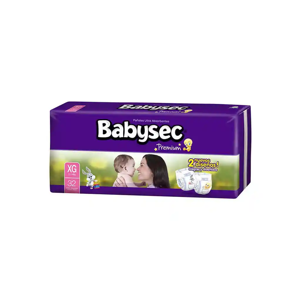 Babysec Panales Premium Talla Xg De 32 Unidades