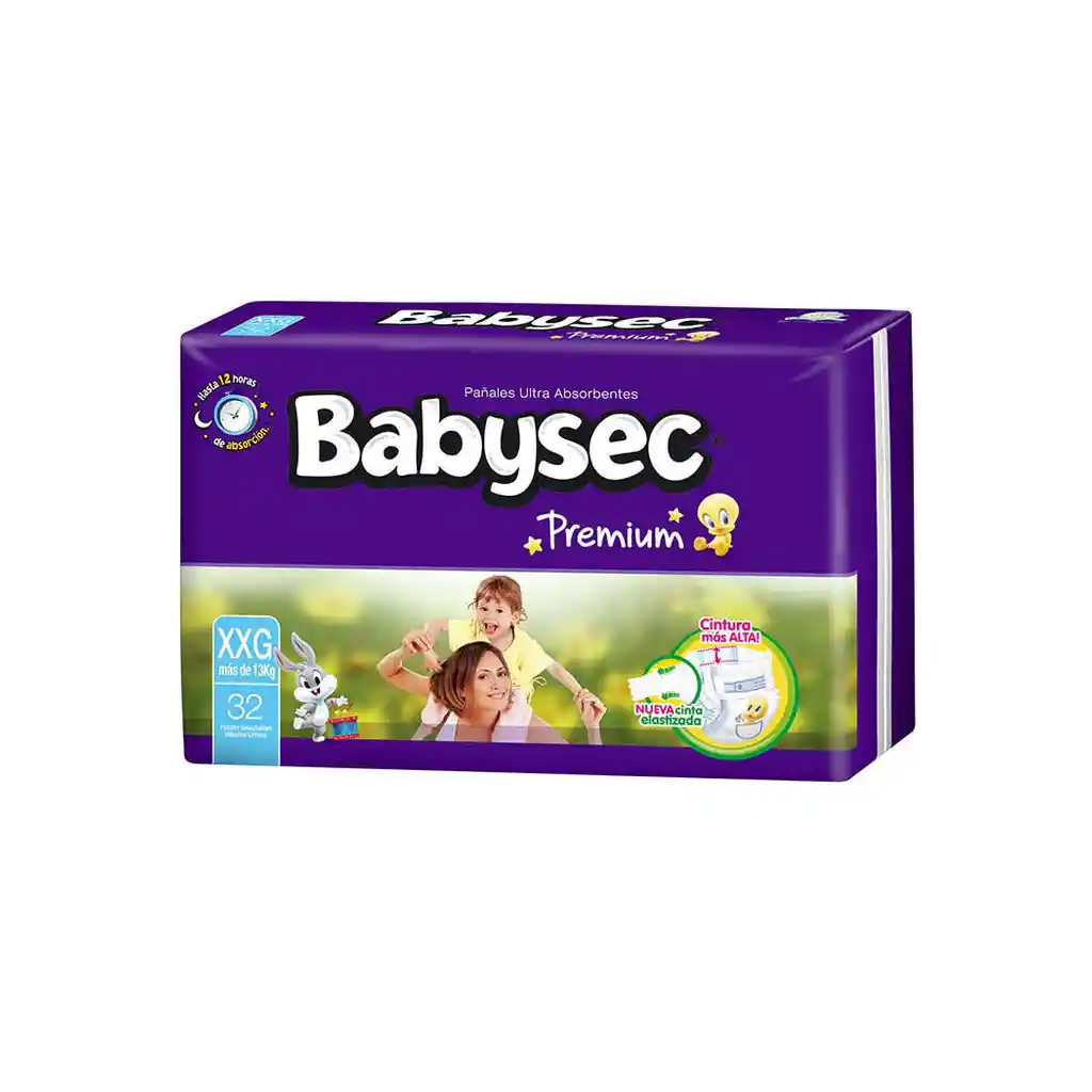 Babysec Panales Premium Talla Xxg De 32 Unidades