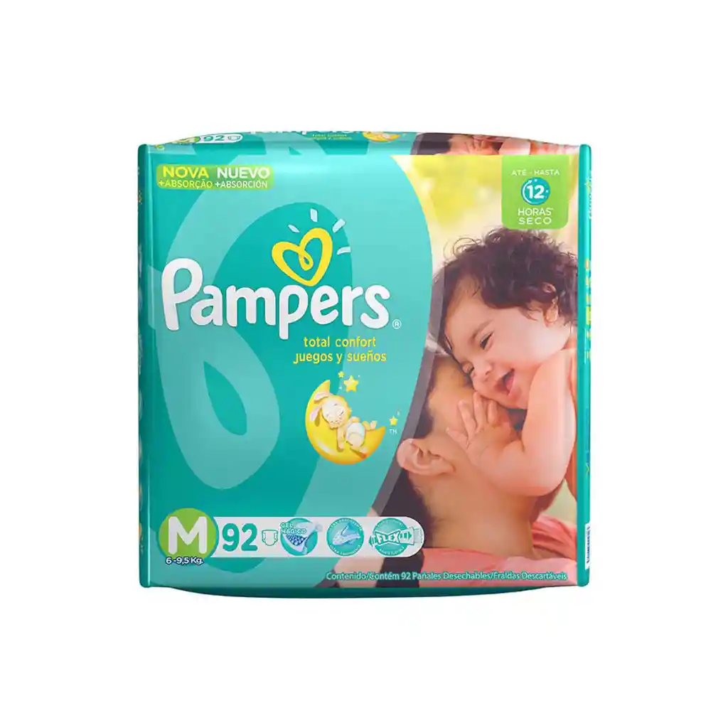 Pampers Panales Juegos Y Suenos Talla M De 92 Unidades