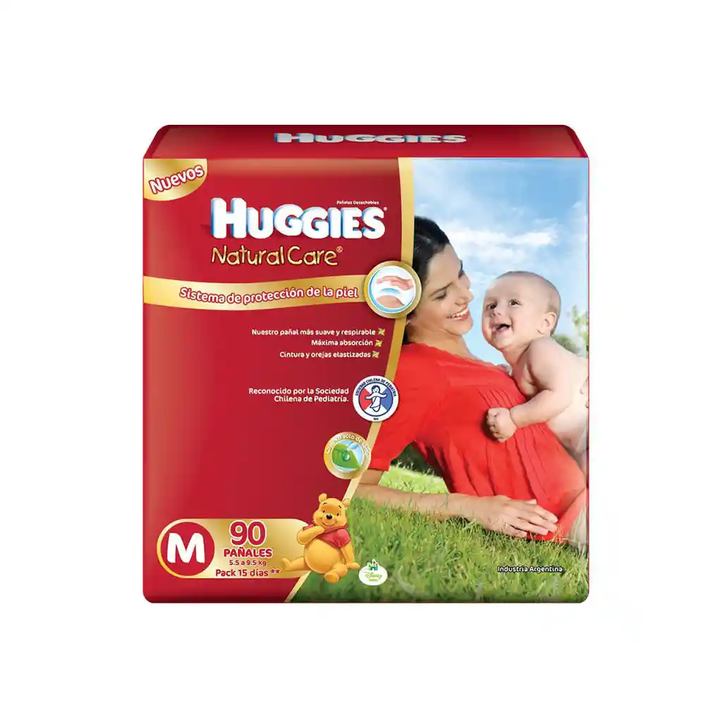 Huggies Panales Natural Care Talla M De 90 Unidades
