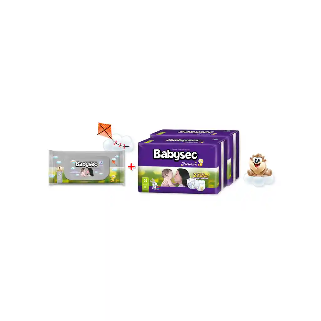 Babysec Pack De Panales Premium Y 2 Toallitas Humedas