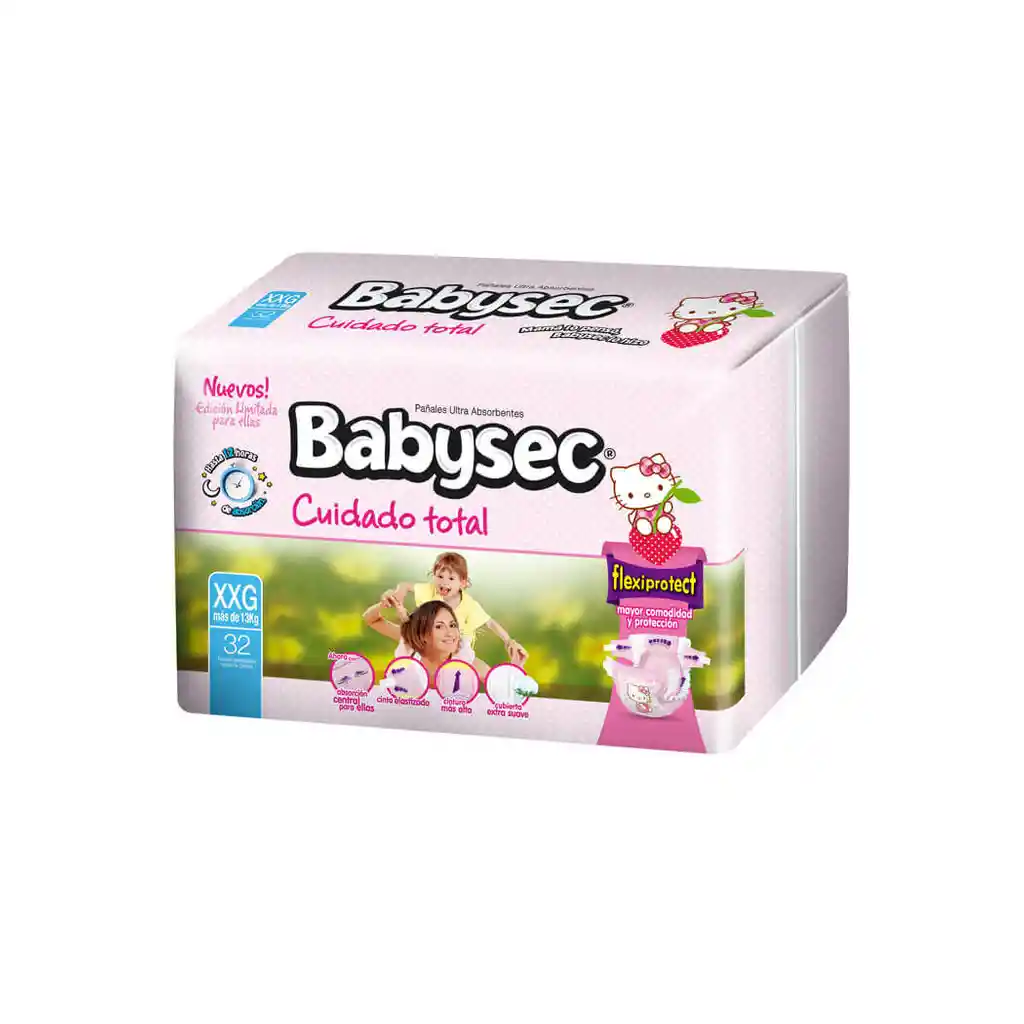 Babysec Panales Cuidado Total Hello Kitty Talla Xxg De 32 Unida