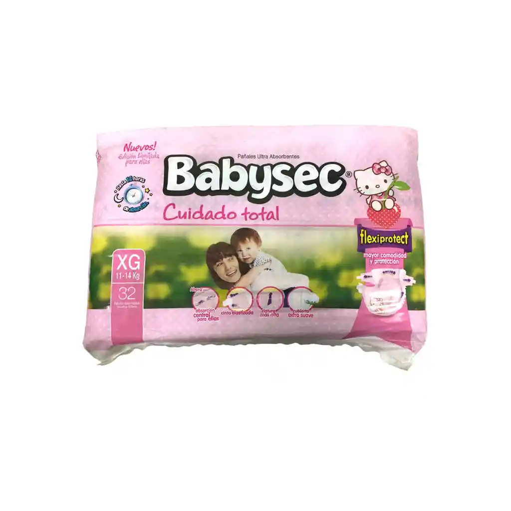 Babysec Panales Cuidado Total Hello Kitty Talla Xg De 32 Unidad