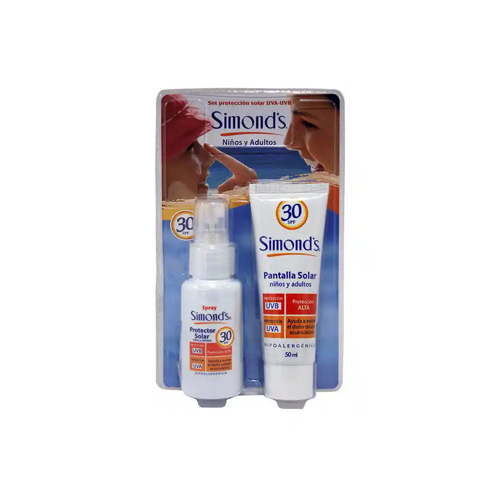 Simonds Pack Pantalla Solar De 50 Ml Y Protector Solar En Spra