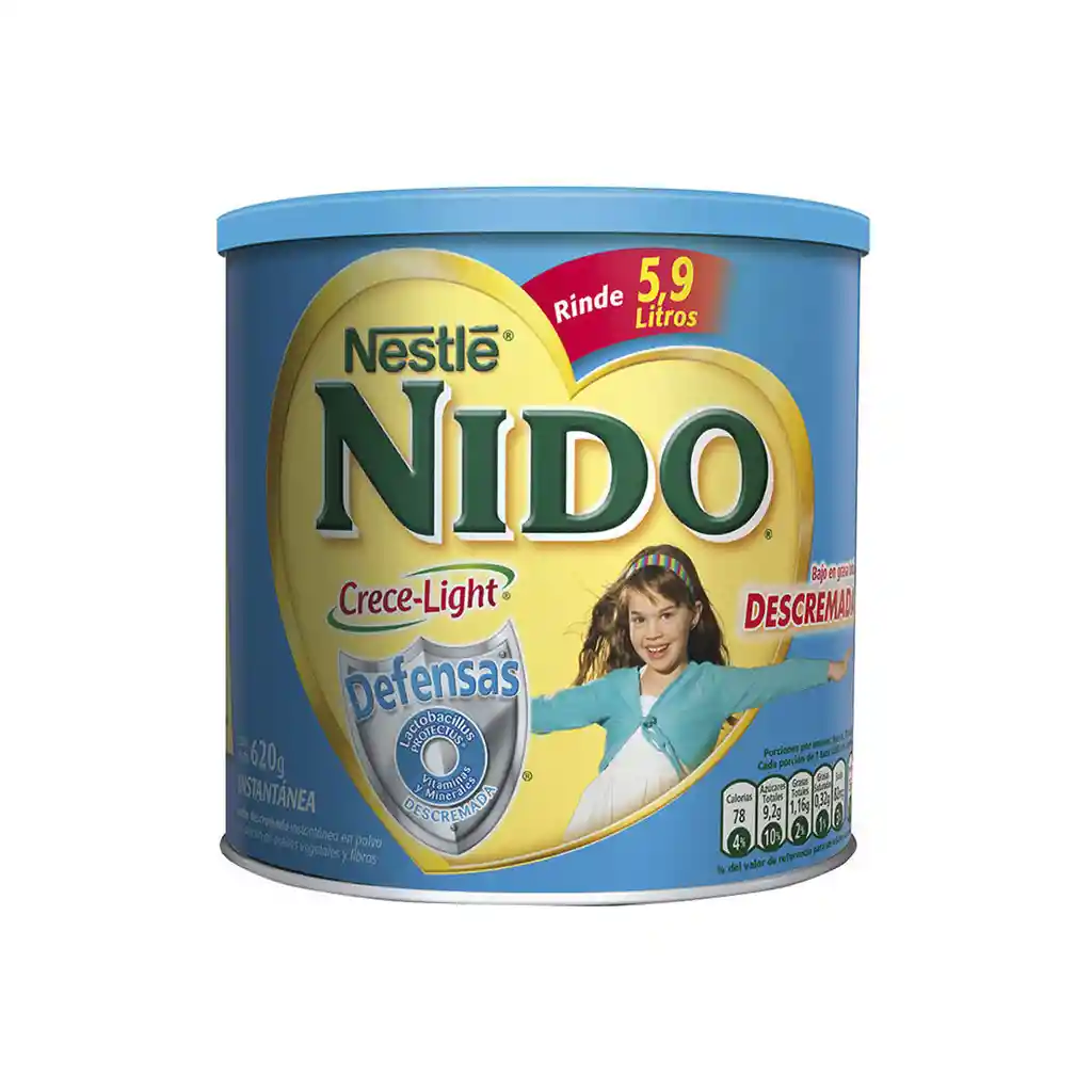 Nido Leche Descremada Instantanea Crece Light 620G