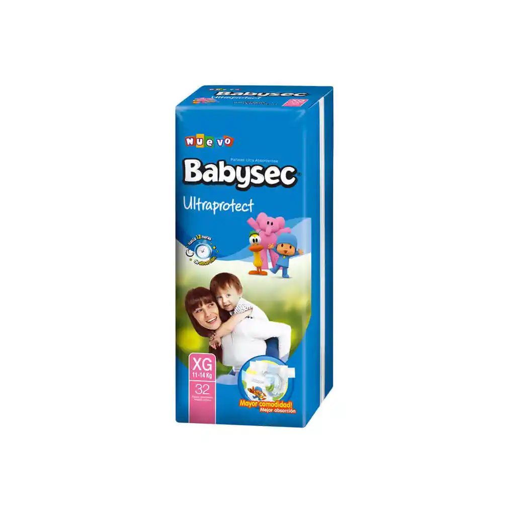 Babysec Panales Ultraprotect Talla Xg Talla 32 Unidades