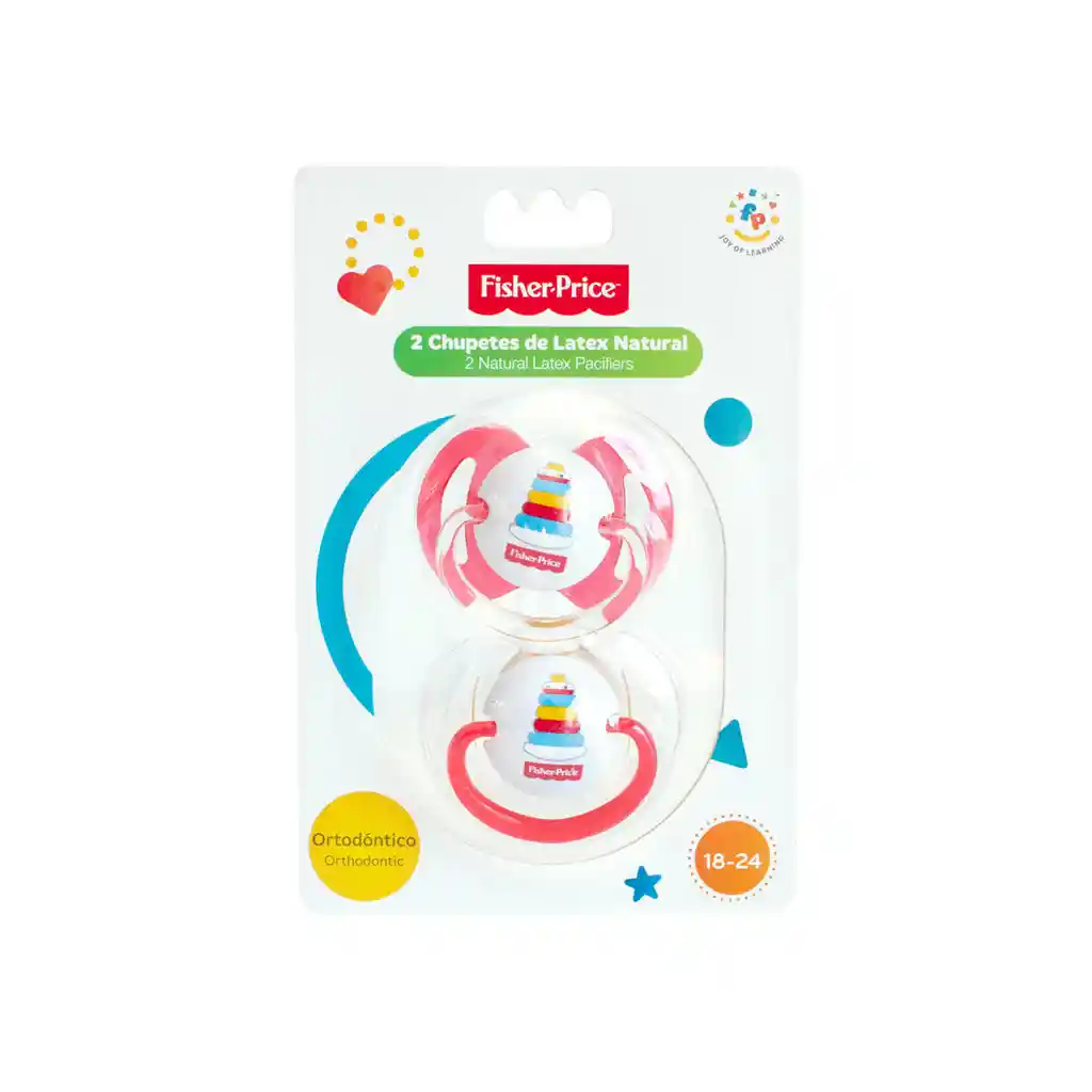 Fisher Price: Pack De Chupetes De Látex Ortodónticos De 18 A 24