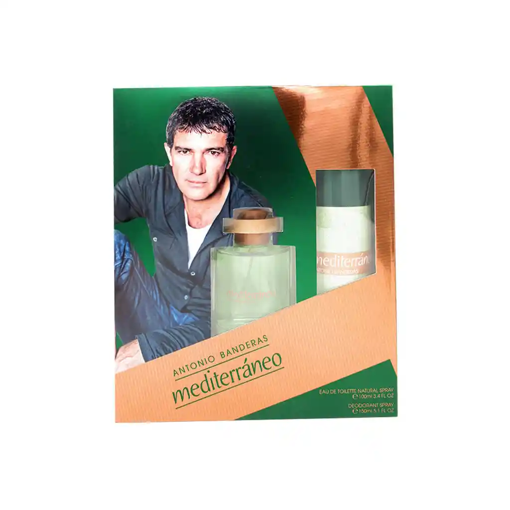 Antonio Banderas: Estuche Mediterráneo Agua De Colonia Spray Y D