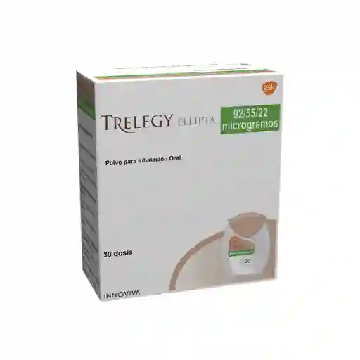 Trelegy Ellipta: Fluticasona 100 Mcg/ Umeclidinio 62.5 Mcg/ Vila