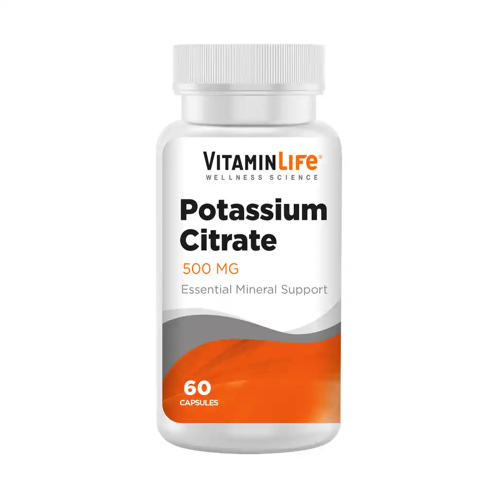 Vitamin Life Soporte Mineral Esencial Potassium Citrate x 60 Cápsulas