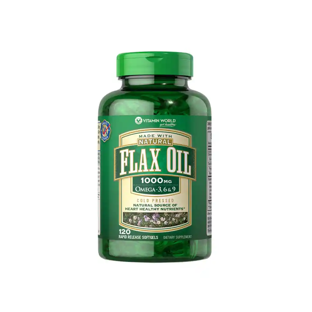 Vitamin World Flax Oil 1000Mg Omega-3,6 y 9 x 120 Cápsulas