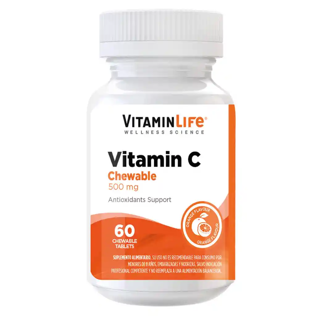   Vitamin Life : Vitamina C 500 Mg Chewable X 60 Tabletas 
