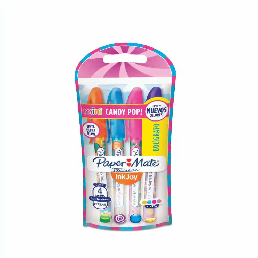 Paper Mate Boligrafo Pasta Mini Colores Surtidos Bolsa 4 Unt