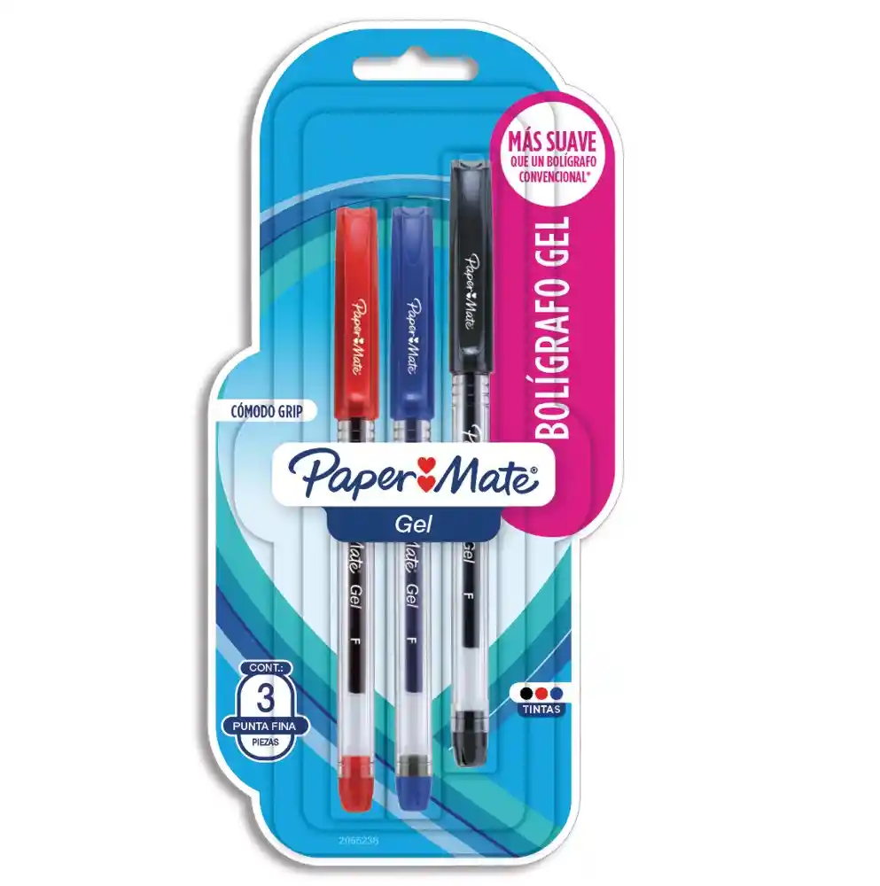 Paper Mate Boligrafo Gel Punta 0.5 Surtido Blister 3 Unt