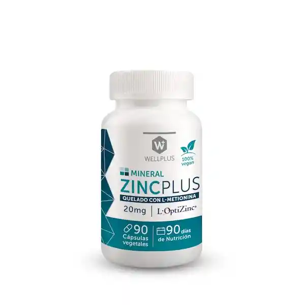 Wellplus Zinc Plus Quelado Con L- Metionina (20 mg)