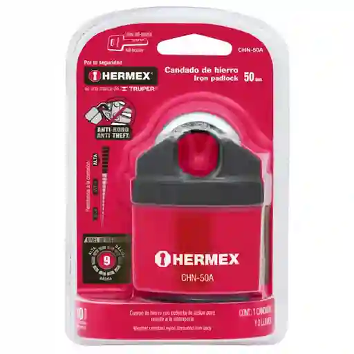 Hermex Candado de Seguridad Hierro 50 mm