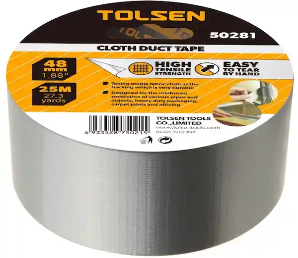 Tolsen Cinta Multiuso Tela Duct-Tape 25 m