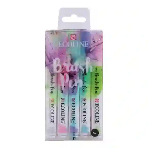 Set Ecoline Brushpen X5 Tonos Pastel